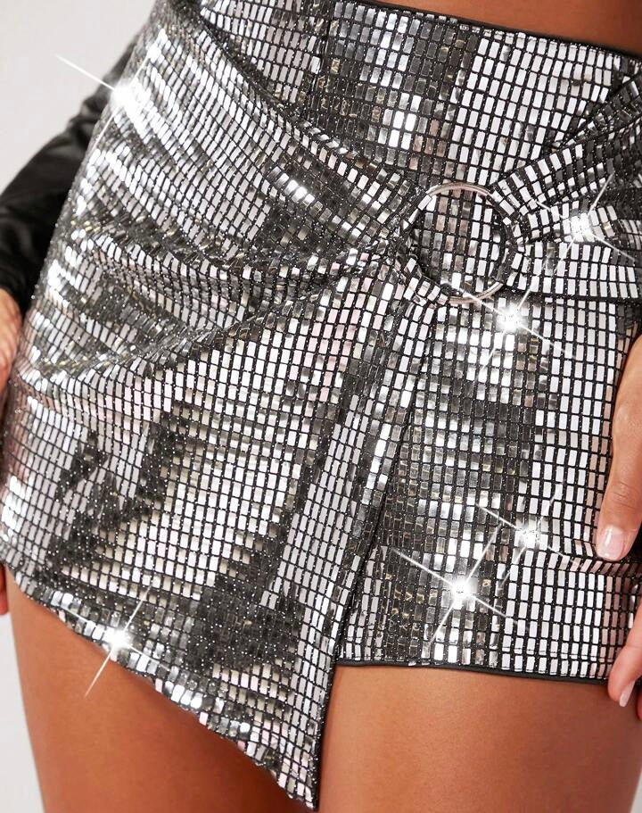 ✨ Enagua con Short Metalizada Disco Glam ✨