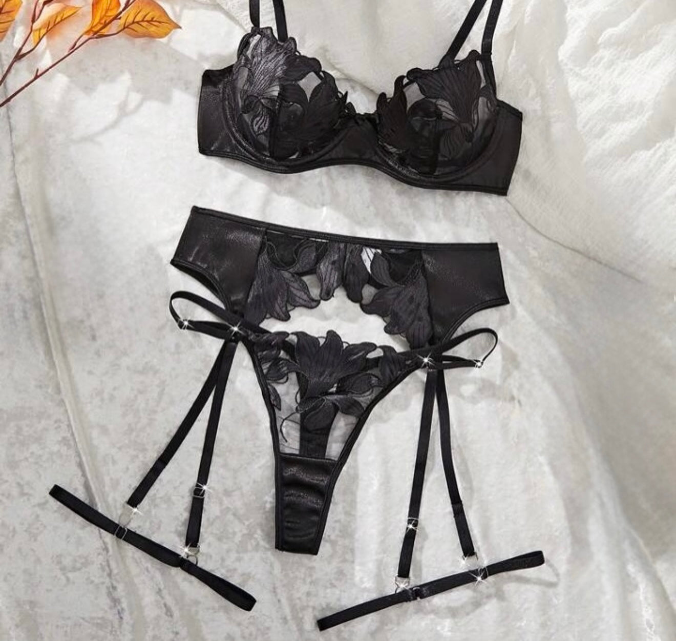 Conjunto Negro + Liguero